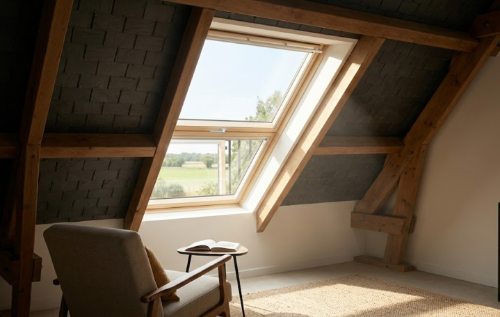 Pose de fenêtre de toit Velux